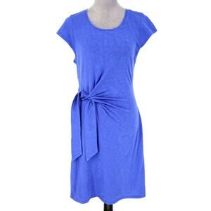 Talbots Dress Petites MP PM Blue Cotton T-shirt Tie Waist Beach Resort Vacation